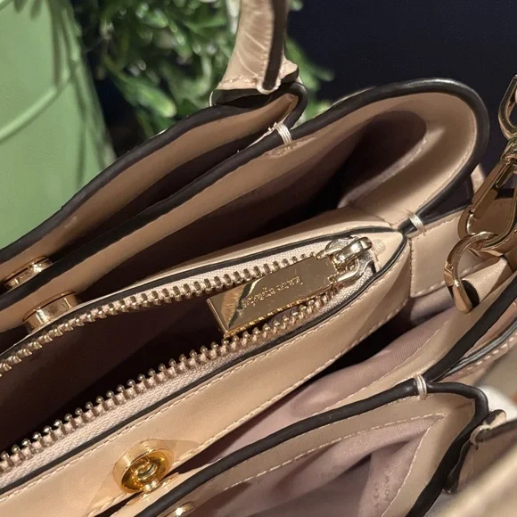 kate spade Beige Croc-Embossed Leather Satchel